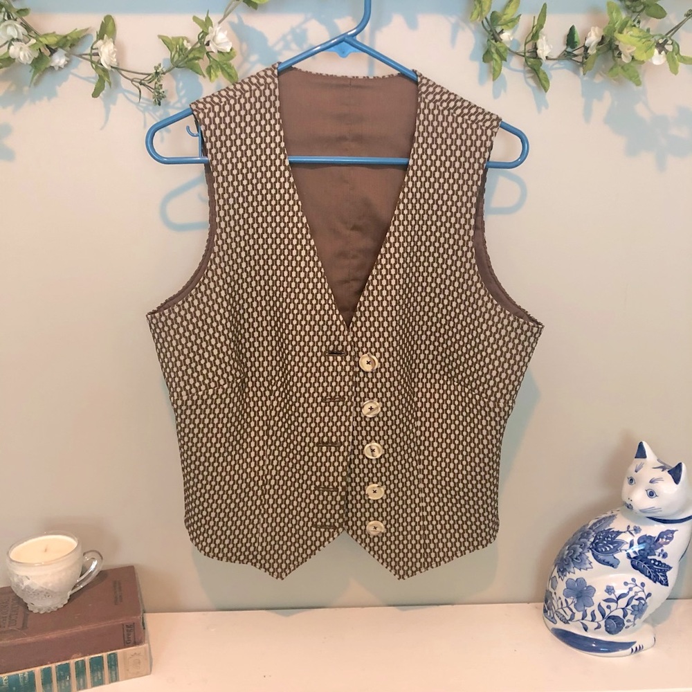 VTG 70s Brown Pattern Vest
